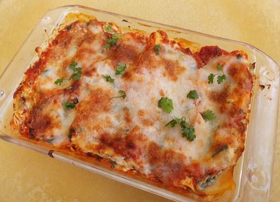 Vegetarische lasagne met prei, ricotta en spinazie