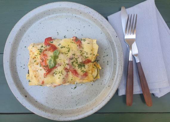 Lasagne met geroosterde groenten en cheddar