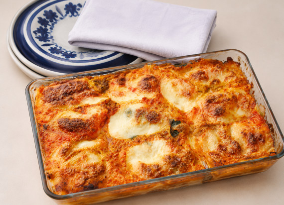 Vegetarische lasagna voor het hele gezin (2 volwassenen en 2 kinderen)